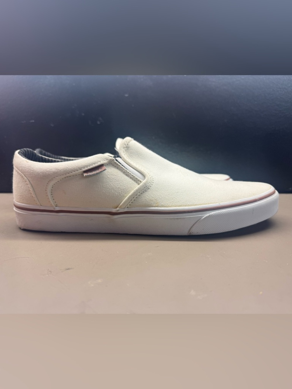 New with Box Men’s Vans Asher C&L Antique White Canvas Slip On Canvas Men 11.5